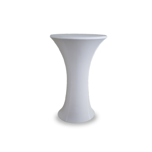 High Table With White Stretch Cover